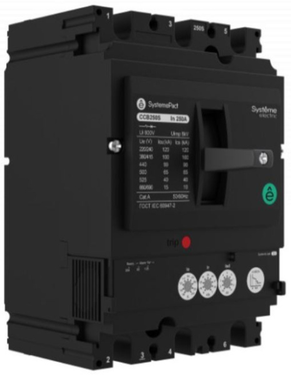 Автоматический выключатель в литом корпусе Systeme Electric SPC100N016L3DF