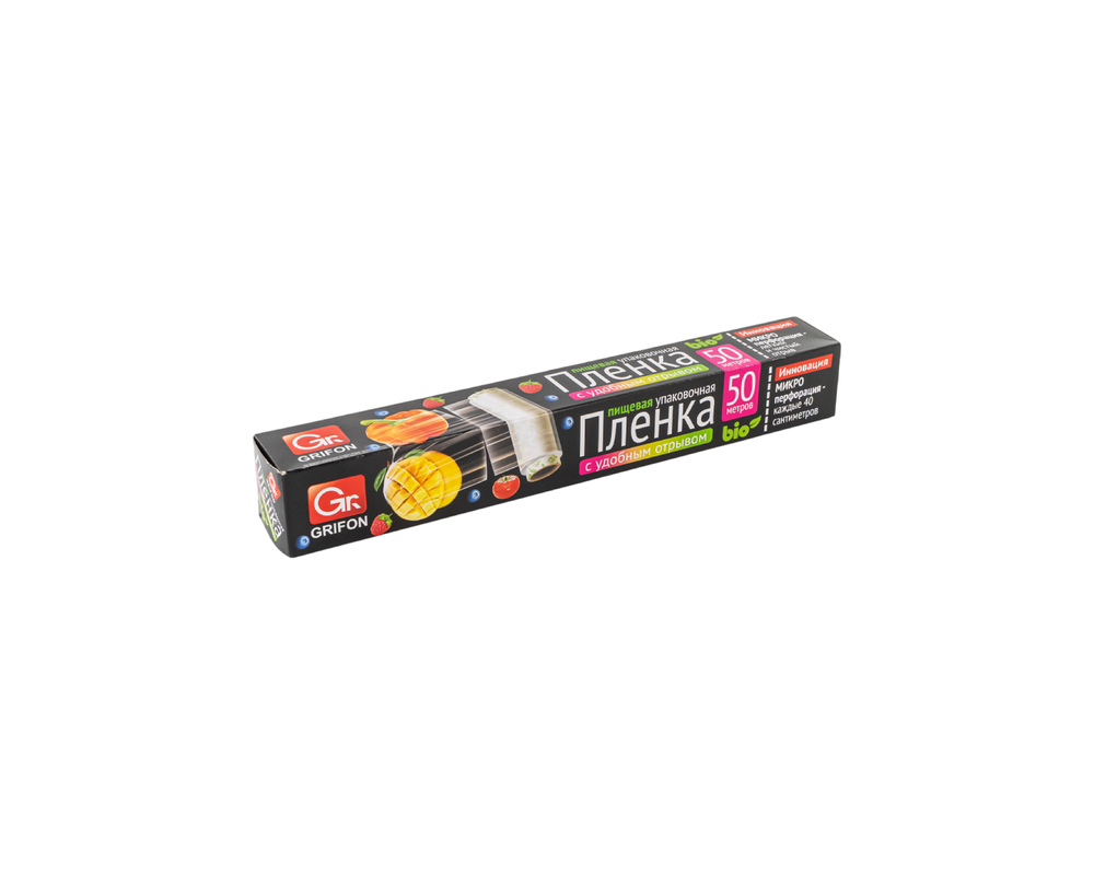 Пленка пищевая Grifon Bio 29см*50м с перфорацией в футляре Арт.101-450