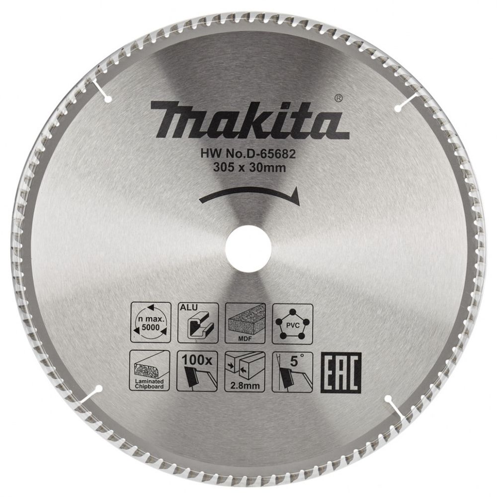 Диск пильный универсальный D-65682 (305х30х2.8 мм; 100Т) Makita 199176 Диск пильный универсальный D-65682 (305х30х2.8 мм; 100Т) Makita 199176