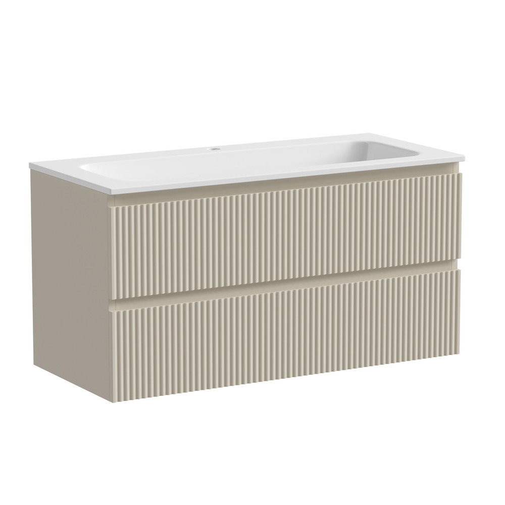 Тумба подвесная Sancos Snob R, Beige Soft 995х445х500, под столешницу без отверстия под смеситель, цвет Kreman, арт. SNR100CE