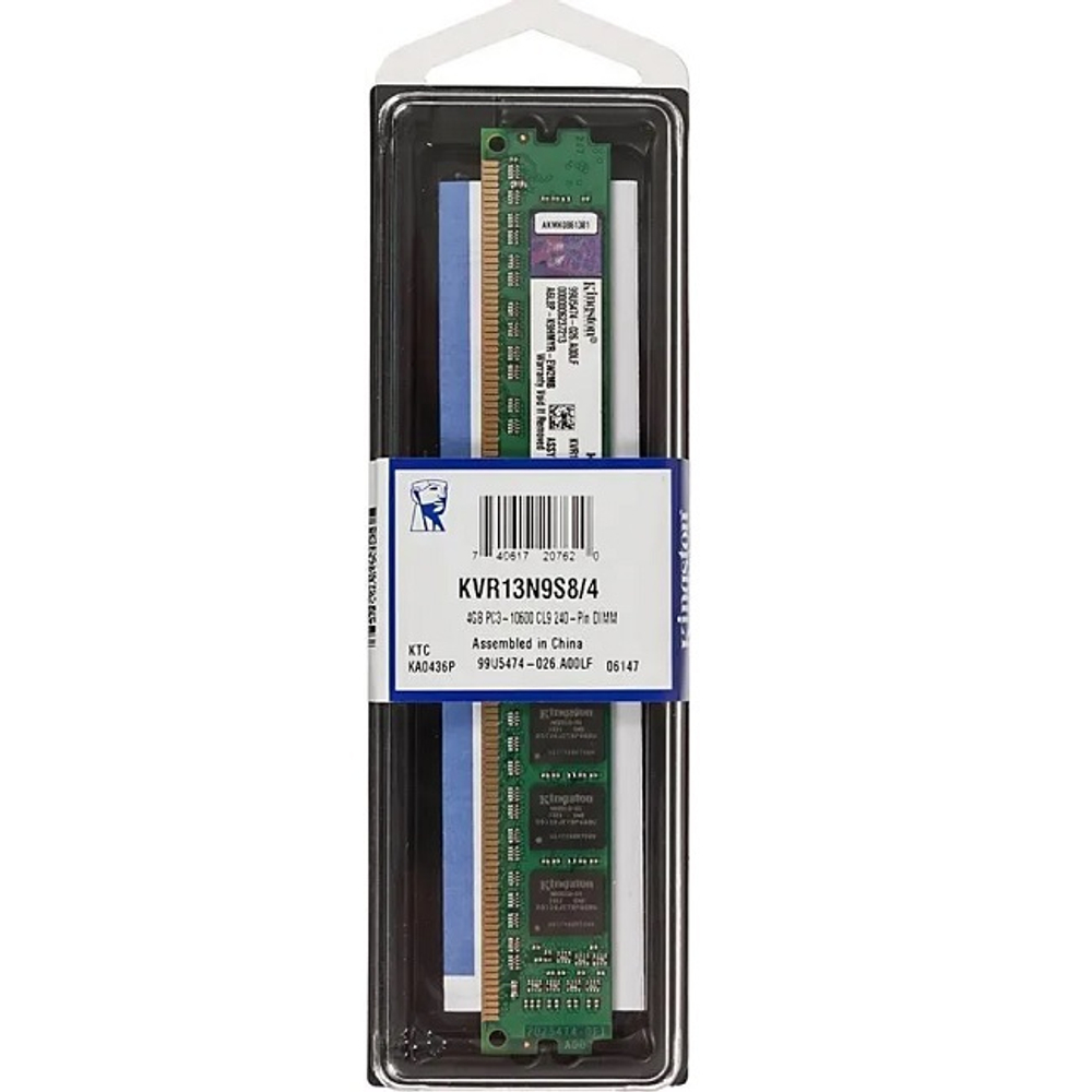 Оперативная память DIMM DDR3 4Gb, 1333Mhz, Kingston (KVR13N9S8/4)