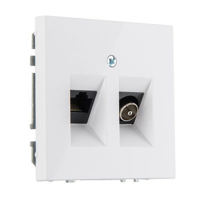 Розетка ТВ и интернет LAVERO SUPERIOR 1031101082 белый матированный