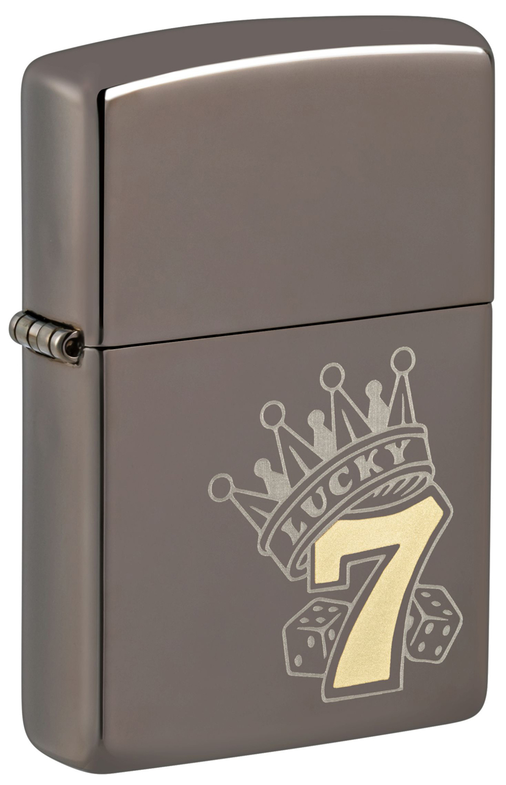 Зажигалка Zippo Lucky 7 Design с покрытием Black Ice®, латунь/сталь, черная, 38x13x57 мм