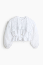 Блуза из хлопка с кружевной кокеткой - H&M