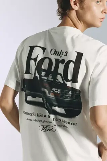 PULL&BEAR Футболка Ford, белый