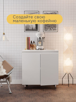 Кухонный модуль напольный 80х60х85, Севилья, 2 двери со столешницей, на ножках, белый, Marmur