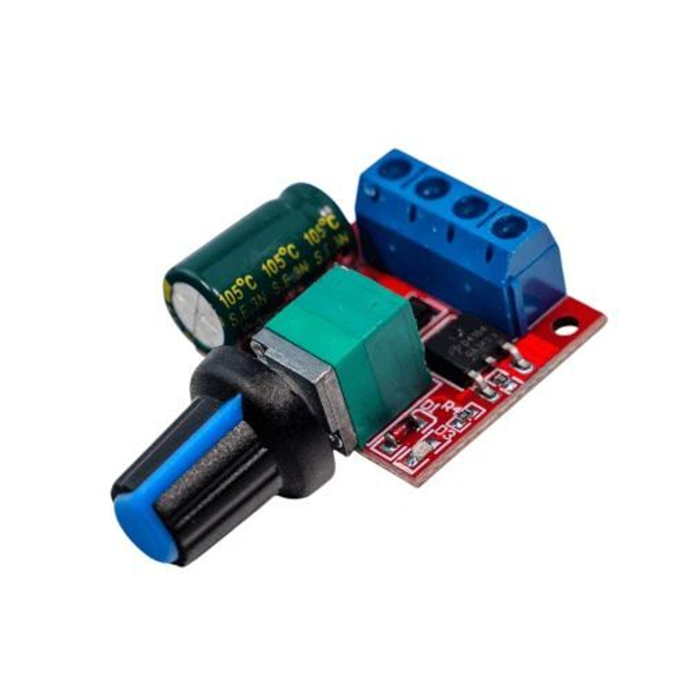 ШИМ регулятор оборотов двигателя, диммер HW-687 (4,5-35V, 5A)