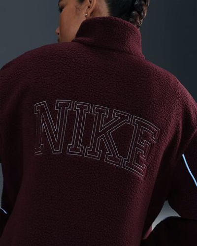 Nike Sportswear Женская флисовая куртка с длинным ворсом и застежкой-молнией по всей длине -NIKE