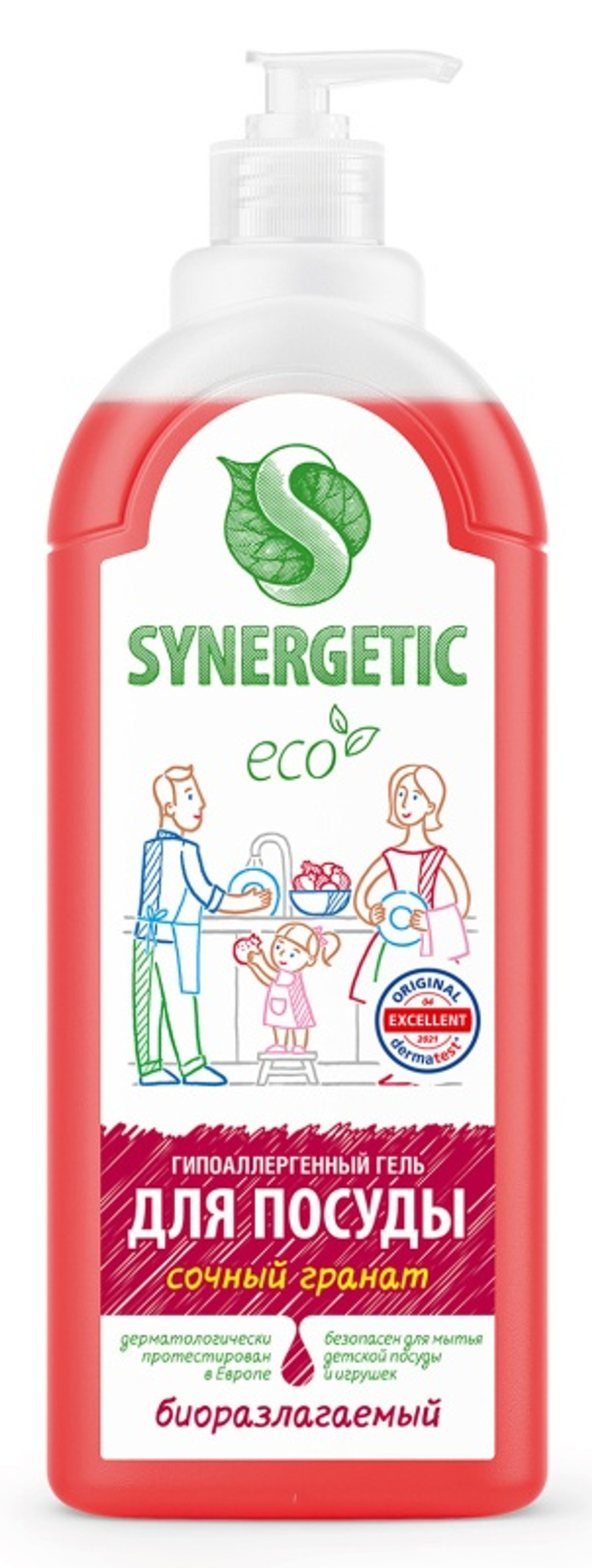Synergetic Средство для мытья посуды Сочный гранат 1л