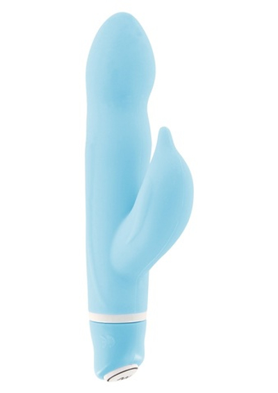 Голубой вибратор VIBE THERAPY FLIPPA - 14 см.
