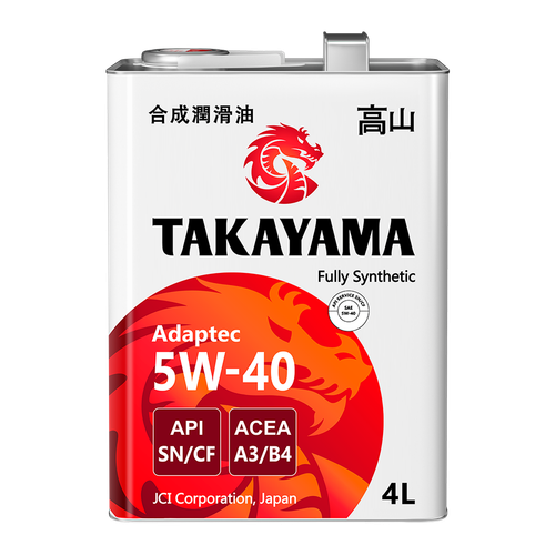 Моторное масло Takayama Adaptec 5W-40, SN/CF, A3/B4, синтетическое, 4 л