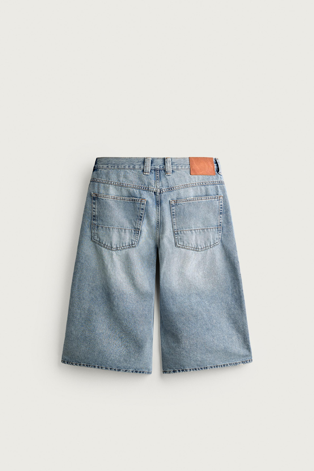 ZARA ДЖИНСОВЫЕ ШОРТЫ BAGGY FIT, ГОЛУБОЙ