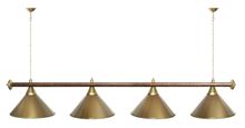 Лампа STARTBILLIARDS 4 пл. (плафоны хром,штанга хром,фурнитура золото)