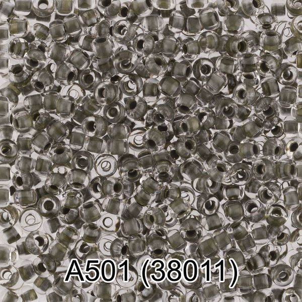 Бисер Gamma 10/0 (2.3 мм), 50 г (10х5 г), А501 серо-зеленый, 38011, круглый 1