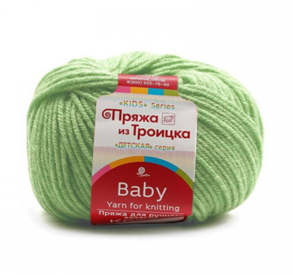 Пряжа "Кроха", 20%шерсть, 80%акрил, 50гр, 135м, св. салат