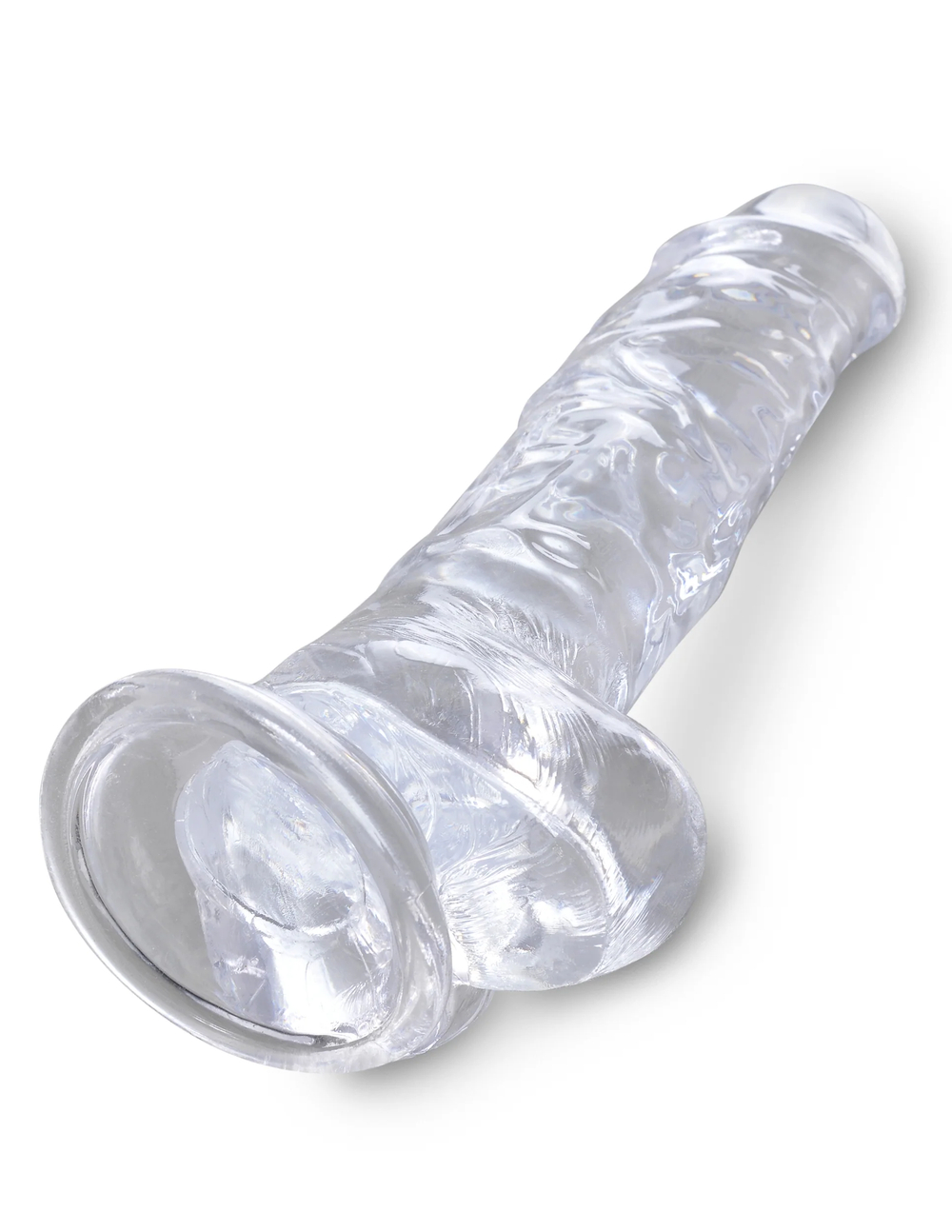 Прозрачный фаллоимитатор с мошонкой King Cock Clear 8