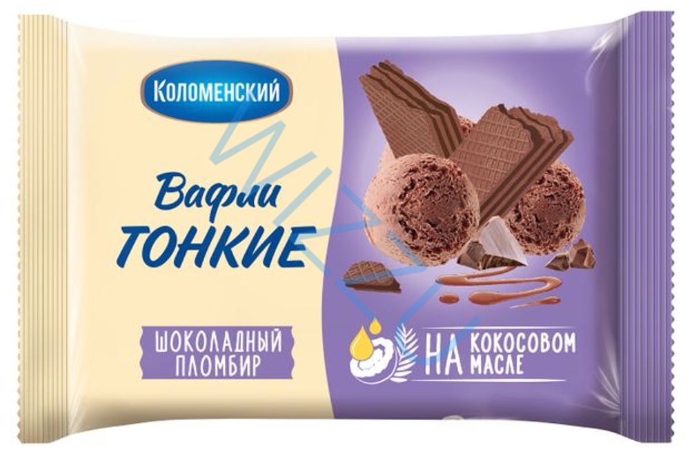 Вафли Коломенские шоколадный пломбир, 100 г