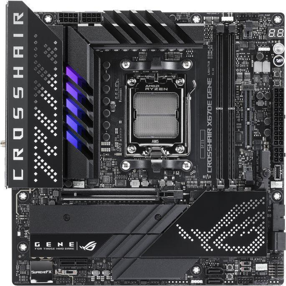 Материнская плата ASUS ROG Crosshair X670E Gene (AM5, mATX, PCIe 5.0, WiFi 6E), черный