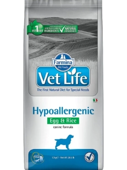 Vet Life Hypoallergenic Egg&Rice Корм для собак 2кг