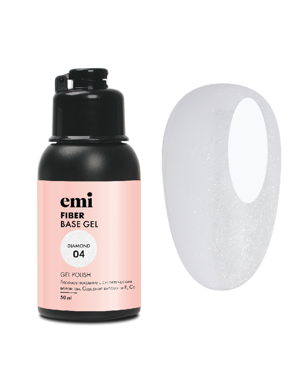 E.MiLac Fiber Base Gel Diamond №4, 50 мл