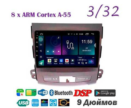 Topway TS18 3+32GB 8 ядер для Mitsubishi Outlander 2005-2011