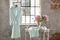 Набором ANTOINETTE бирюзовый женский халат Tivolyo Home