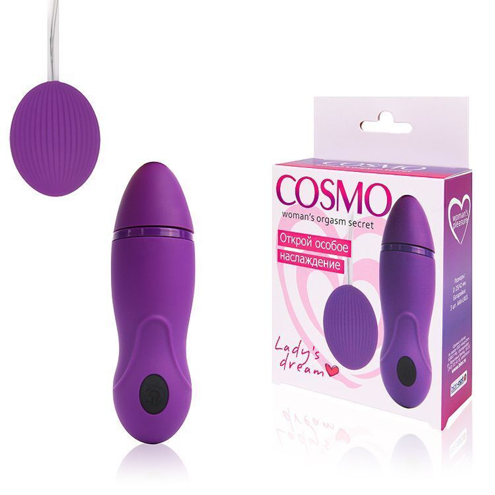 Фиолетовое виброяйцо Cosmo с пультом управления вибрацией (Цвет: фиолетовый)