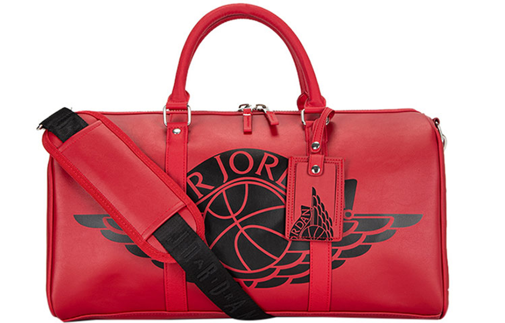 Jordan Artificial Leather Gym Bag, Handbag, Crossbody Bag, Luggage Bag, Travel Bag Regular Unisex Red