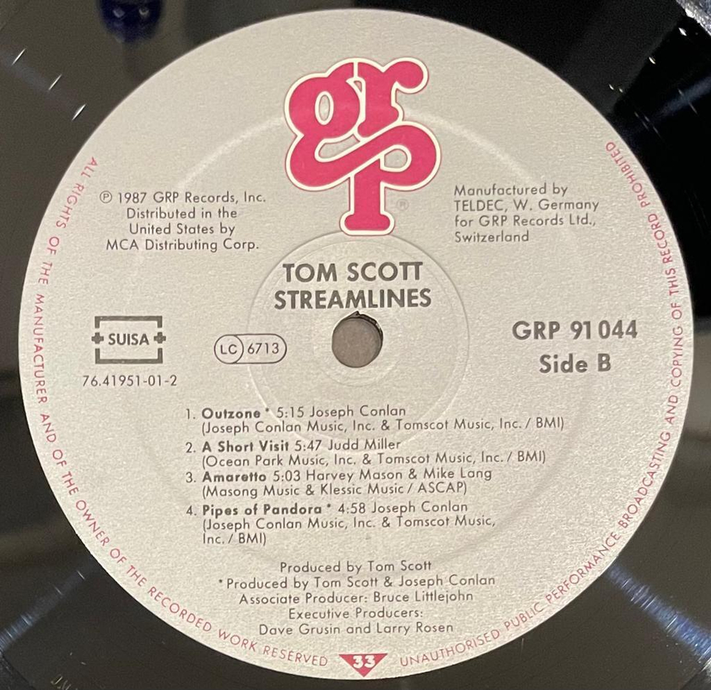 Tom Scott- Streamlines (Швейцария 1987г.)