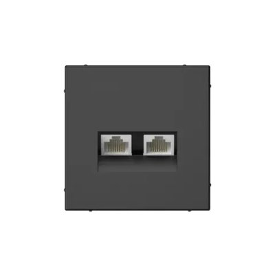 ARTGALLERY РОЗЕТКА двойная компьютерная RJ45+RJ45, кат. 5е, механизм, БАЗАЛЬТ