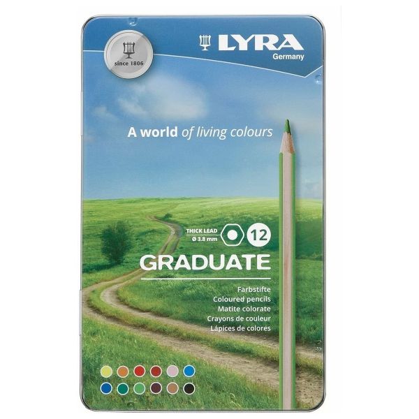 Набор цветных карандашей Graduate Permanent заточенные 12 цв. 12 шт, Lyra L2871120