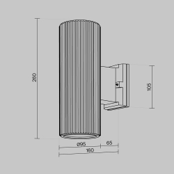 Уличный настенный светильник Outdoor O419WL-02W