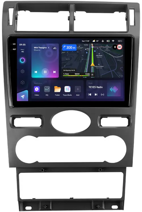 Магнитола для Ford Mondeo 3 2000-2006 (климат) - Teyes CC3-2K монитор 9.5" 2K QLED на Android 10, Быстрая, CarPlay, 4G SIM-слот