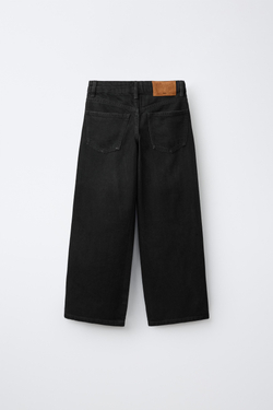 ZARA ДЖИНСЫ WIDE LEG СО СТРАЗАМИ, ЧЕРНЫЙ