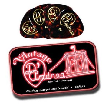 Медиаторы 12шт 0,96мм, D`Andrea Classic Celluloid TNVSH-096