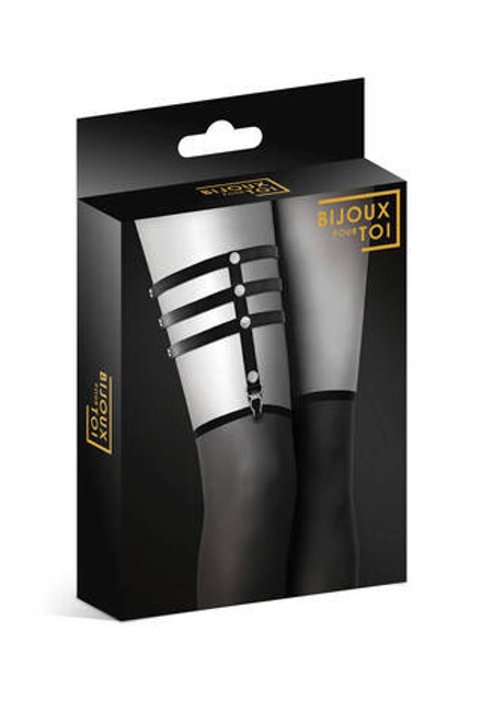 6060070010 / Гартер Bijoux Pour Toi тройной GARTER 3 THONGS BLACK черный