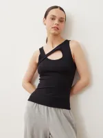МАЙКА С АСИММЕТРИЧНЫМ ВЫРЕЗОМ ЧЕРНЫЙ