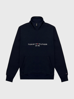 Свитшот Tommy Hilfiger Tommy Logo Quater-Zip Navy