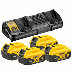 Аккумуляторный набор DEWALT DCK865P4T, 18 В: 8 инструментов, с 4 АКБ 5 Ач и двойным ЗУ, в 4 кейсах TSTAK (DCK865P4T-QW)