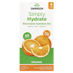 Swanson Vitamins, Simply Hydrate, смесь электролитов для гидратации, апельсин, 8 стик-пакетов по 5,84 г (0,21 унции)