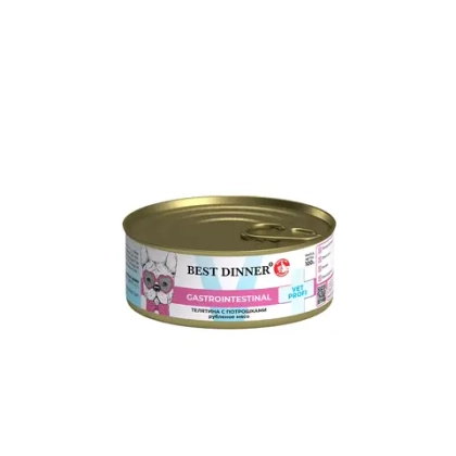 BEST DINNER VET PROFI Gastrointestinal Консервы для собак с чувствительным пищеварением, телятина с потрошками, 100 г