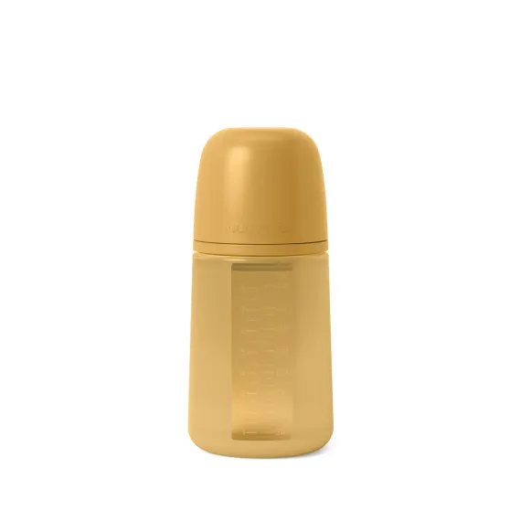 Силиконовая бутылочка Suavinex Colour Essence для детского питания, с соской из силикона 240 мл Желтая