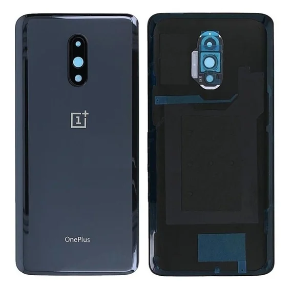 Задняя крышка для OnePlus 7 серая (Mirror Gray) со стеклом камеры