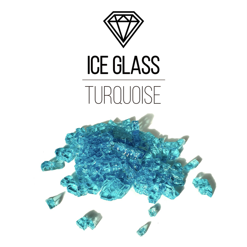 Стеклянная крошка Ice Glass,Turquoise, 500гр