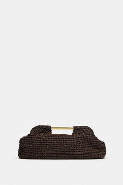 ZARA КЛАТЧ С ПЛЕТЕНЫМ КОРПУСОМ, КОРИЧНЕВЫЙ