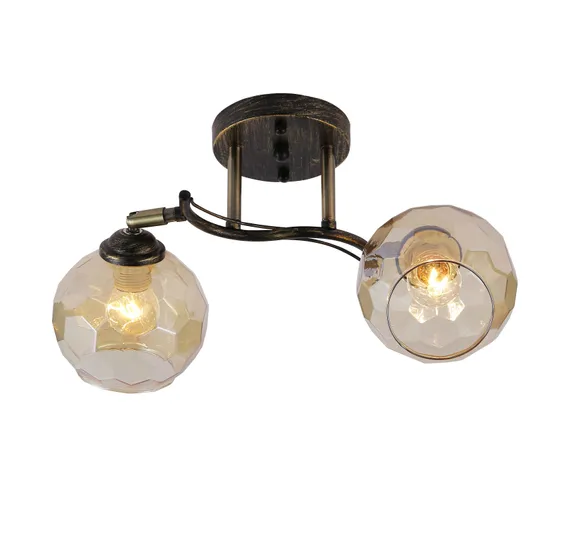 Люстра потолочная Rilon 06475/2 BRONZE+BLACK, 2×40 Вт, бронзовая и чёрная