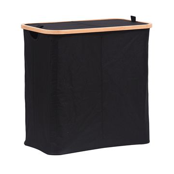 Корзина для белья с двумя отделениями neat twin, 53,5х33х53 см, черная