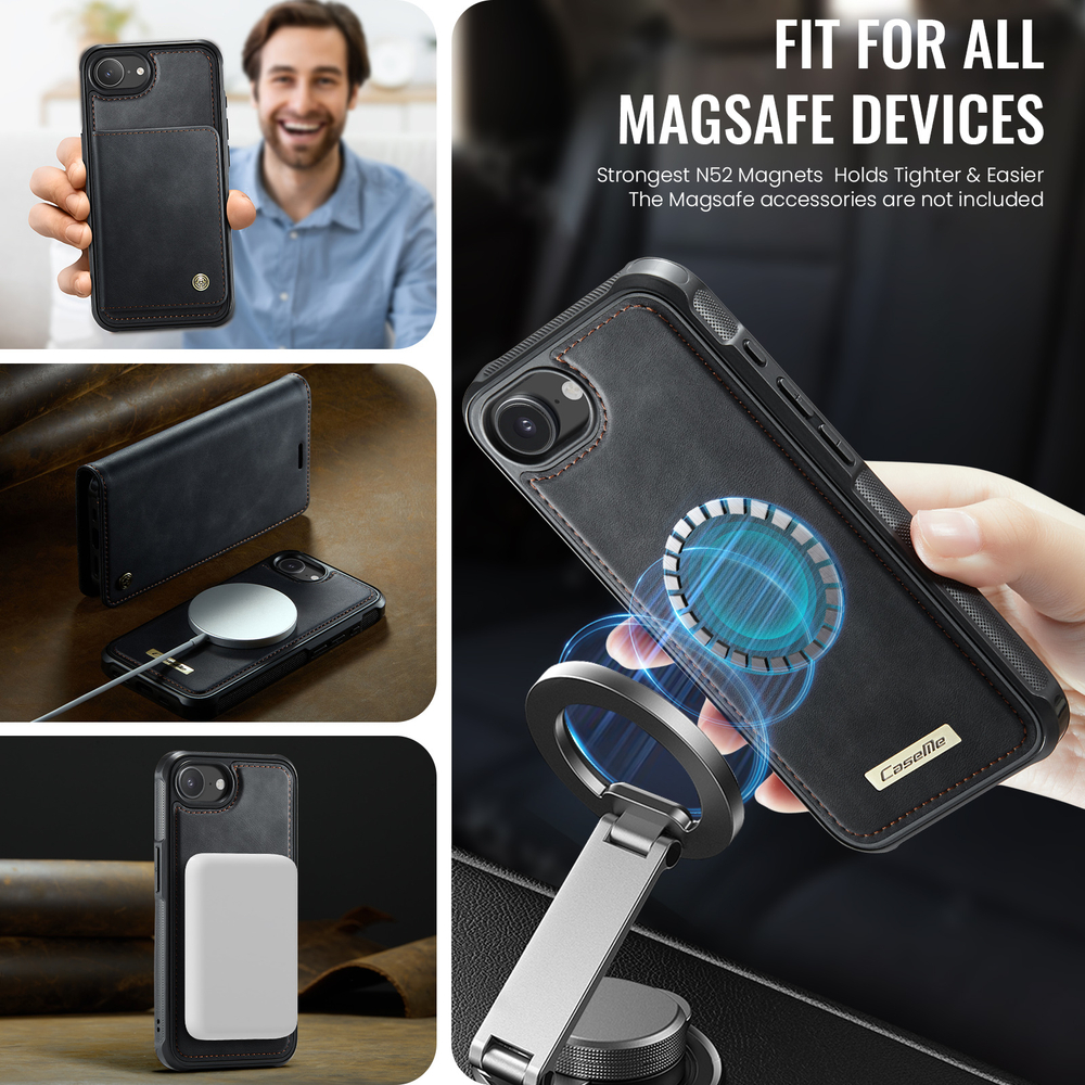 Чехол-кошелек CaseMe 2 in 1 MagSafe iPhone 16E