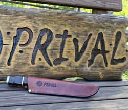 Ножны-чехол для ножа кожаный без гарды Prival Н3 Premium,  для клинка  до 255х55мм