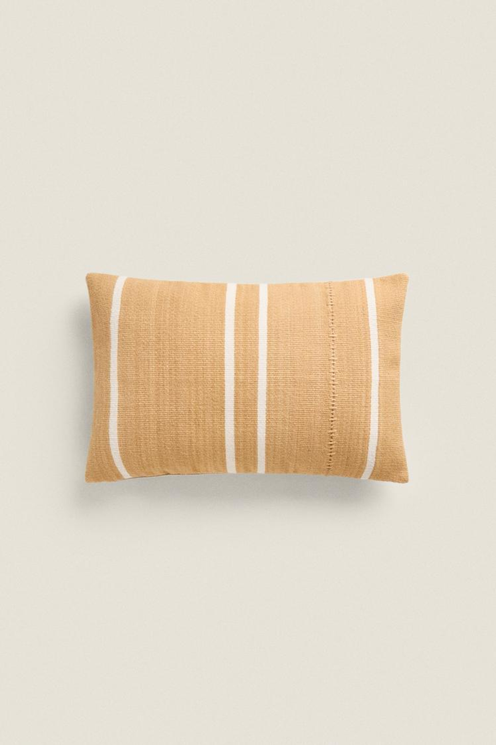 ZARA HOME ЧЕХОЛ ДЛЯ ДЕКОРАТИВНОЙ ПОДУШКИ С ТИСНЕНИЕМ ИЗ ШЕРСТИ В ПОЛОСКУ, СВЕТЛО-КОРИЧНЕВЫЙ